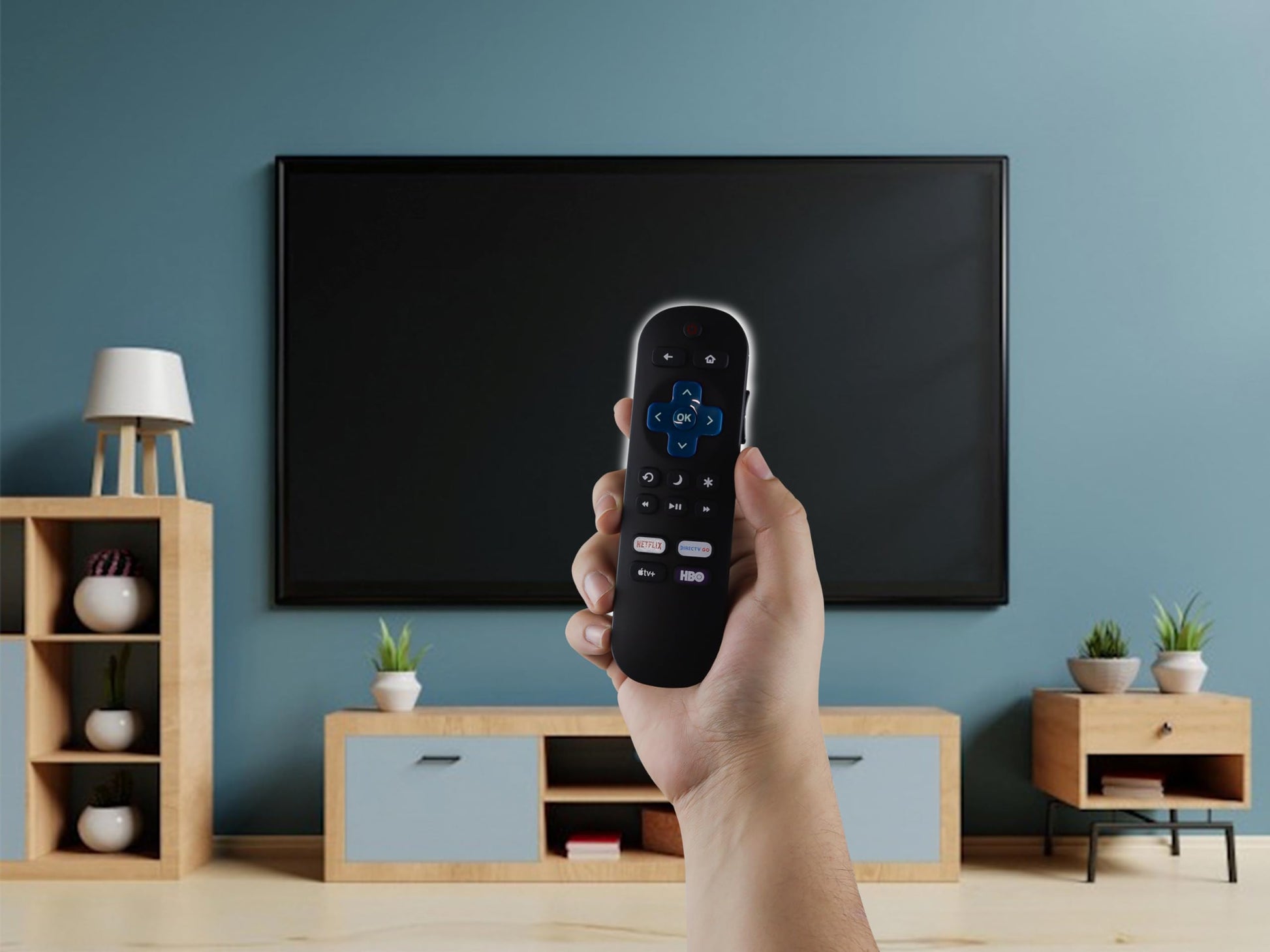 Control Remoto Compatible con Roku TV Hisense Atvio Sharp Sanyo TCL Polaroid Smart TV Netflix HBO Apple TV Directv Go, JVC, Philips