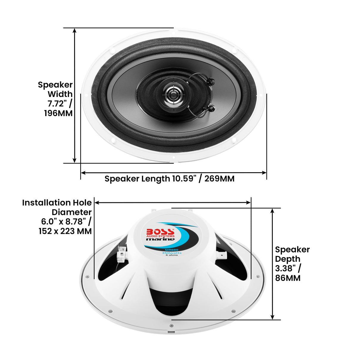 Altavoz Marino Boss Audio Systems Blanco de 2 Vías