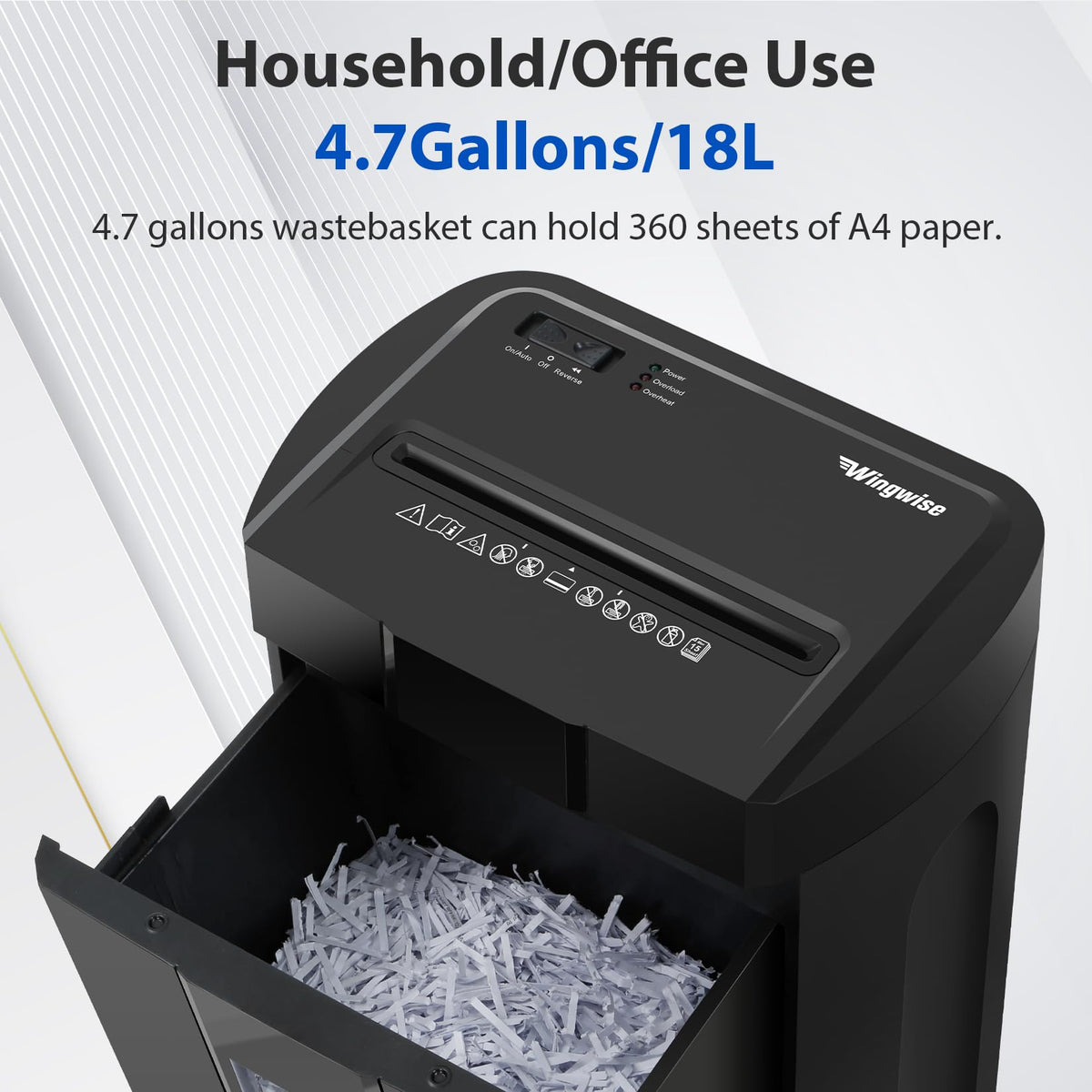 Trituradora De Papel Wingwise A-WW-S3615 Negro De Bajo Ruido P4