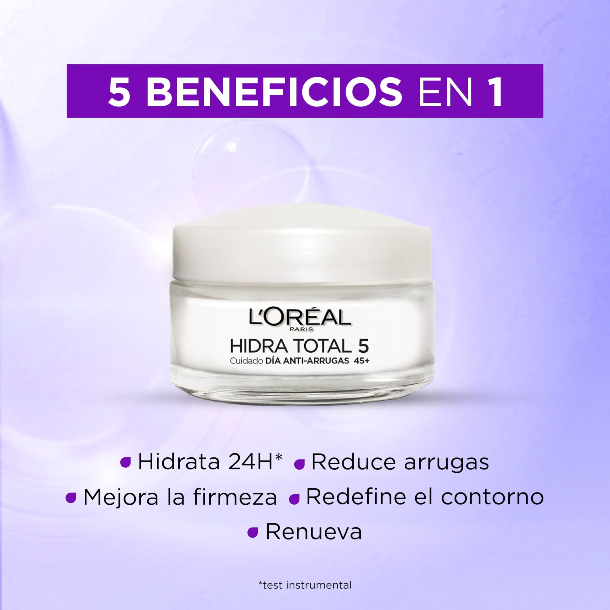 L'Oréal Paris Crema de Día Anti Arrugas Hidra Total 5 con Retinol, 50ml