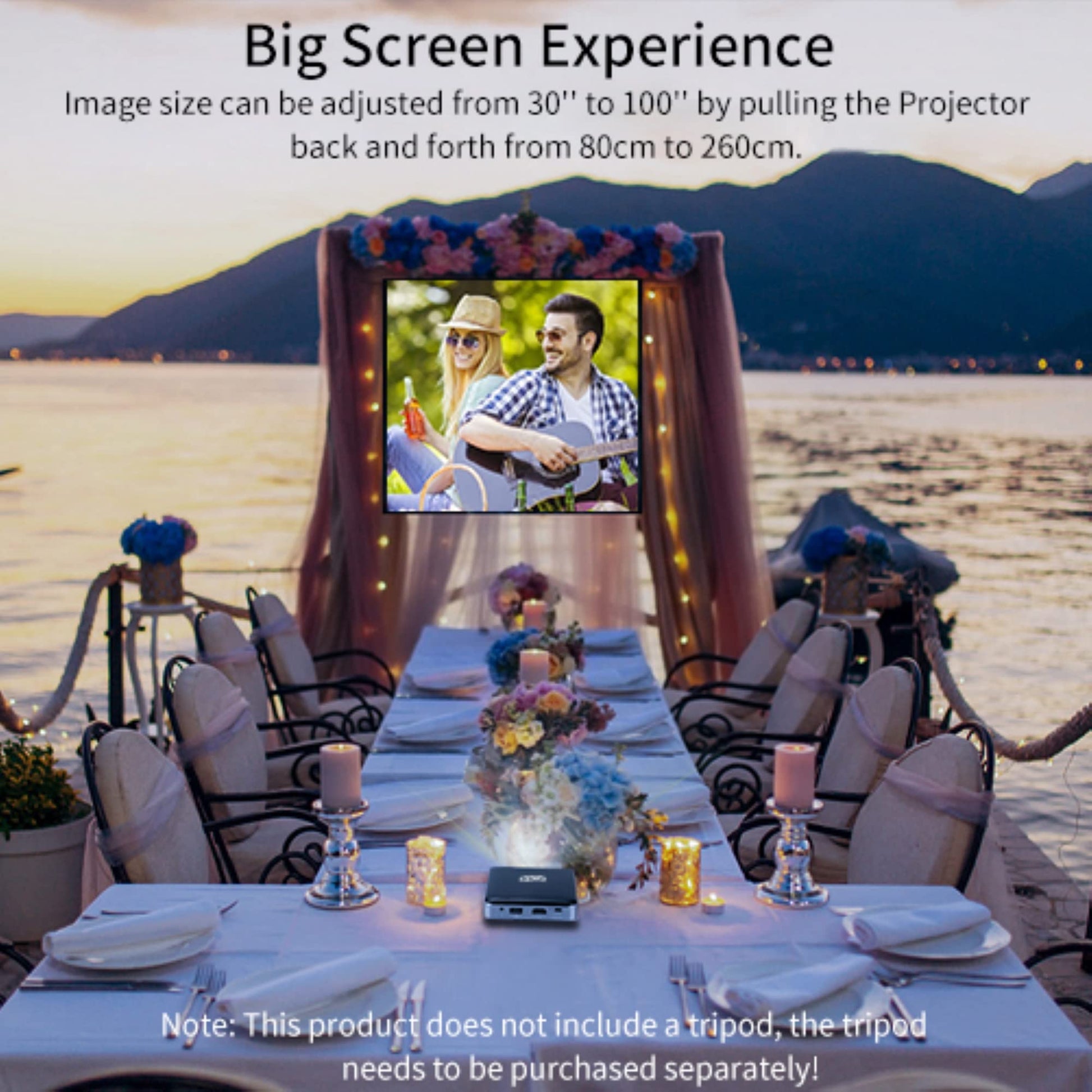 Mini Proyector de Bolsillo APIO Blanco de 100 Pulgadas con Imagen Clara para Hogar y Exteriores