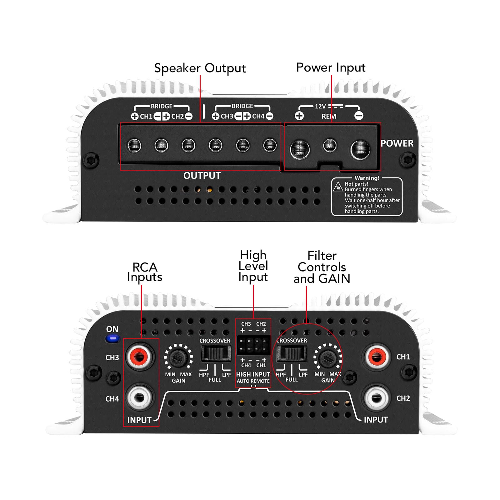 Amplificador de Sonido Taramps TS 800x4 4 Canales 2 Ohmios 800 W RMS para Auto