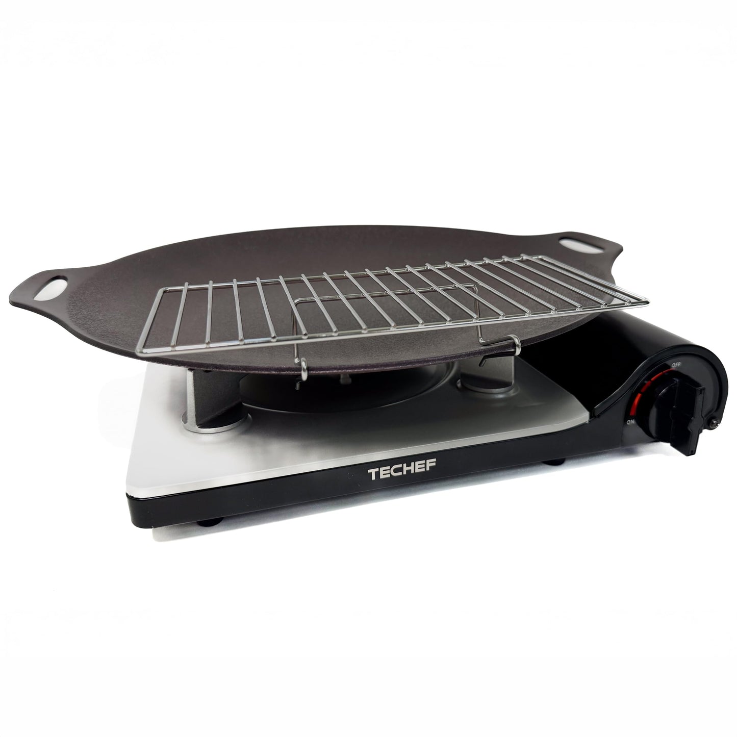 Sartén Redonda Antiadhesiva TEchef 14 Pulgadas para Barbacoa Coreana y Teppanyaki