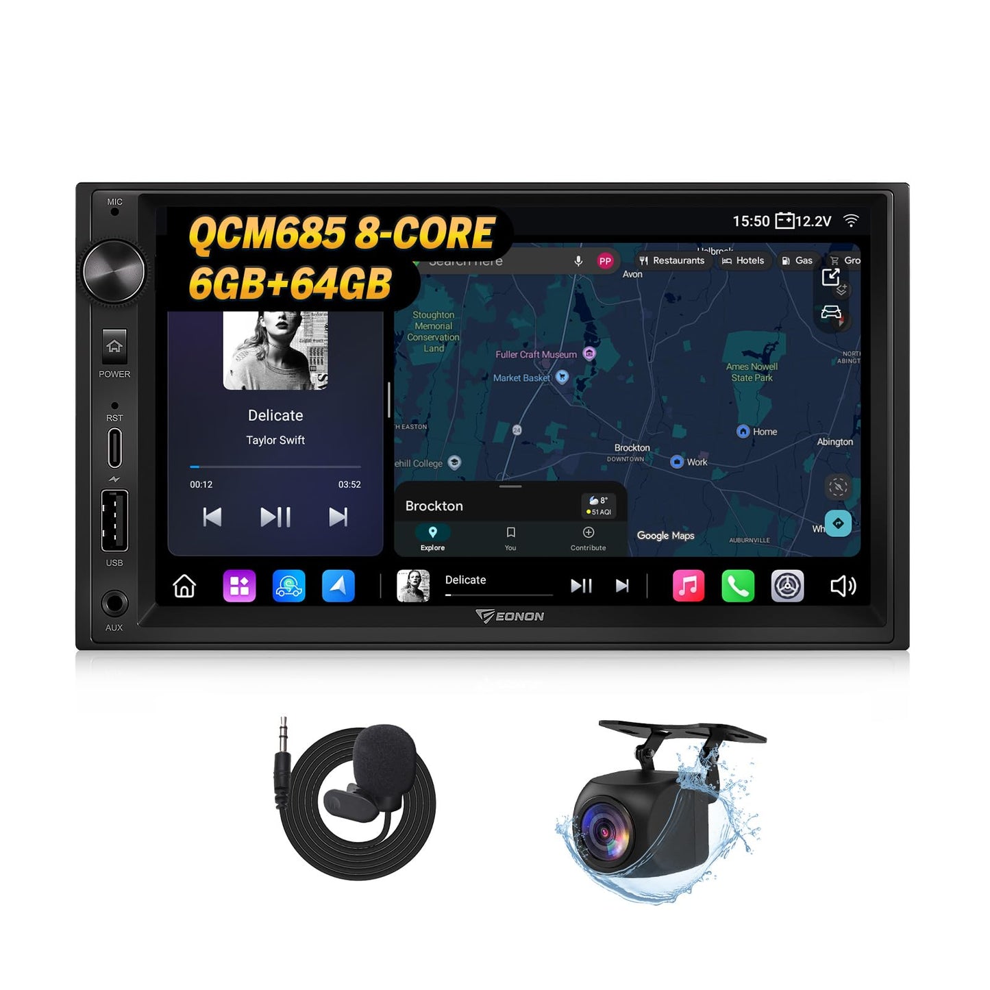 Eonon 6 GB + 64 GB doble Din estéreo para coche de 7 pulgadas