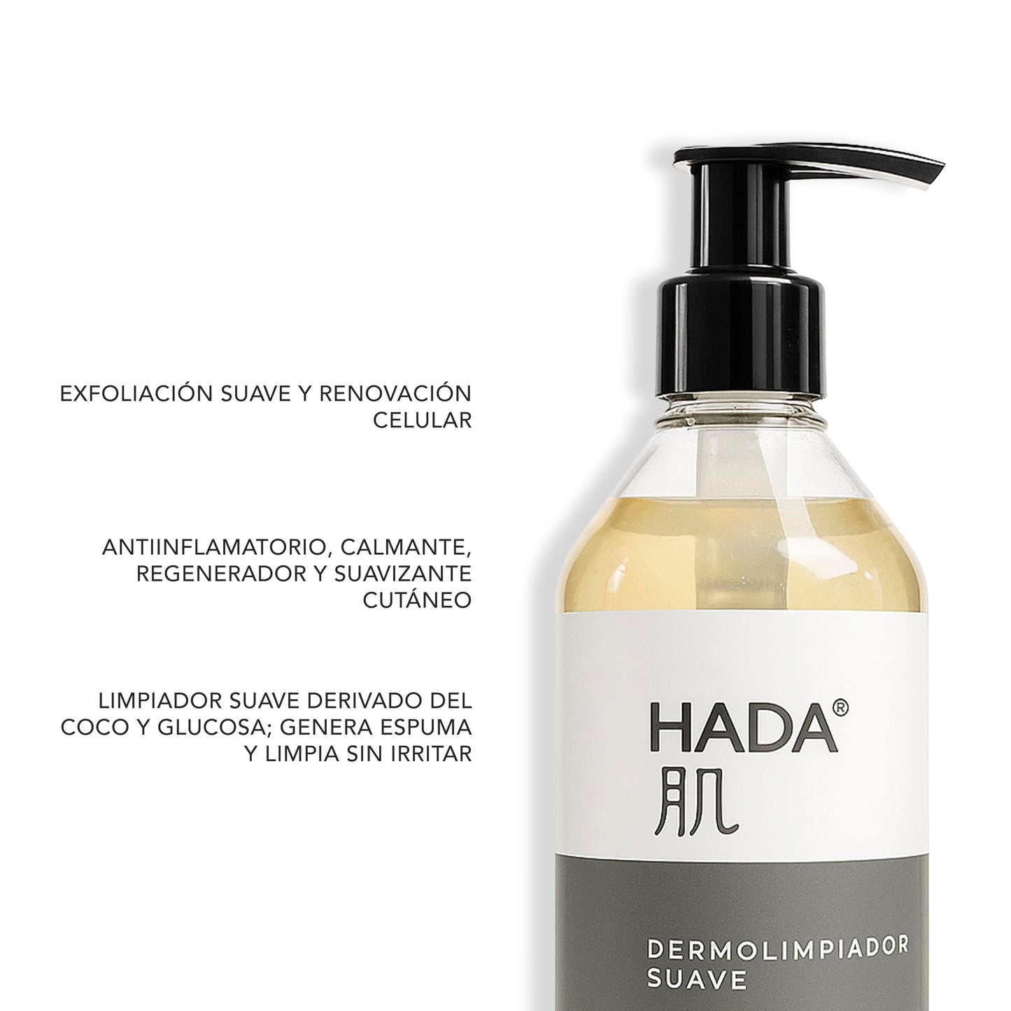 HADA Skincare - Dermolimpiador, Limpiador Facial con Ácido Glicólico | Control de Sebo y Limpieza Profunda | Dermolimpiador Suave para Piel Grasa – Filip Natural (250 ml)