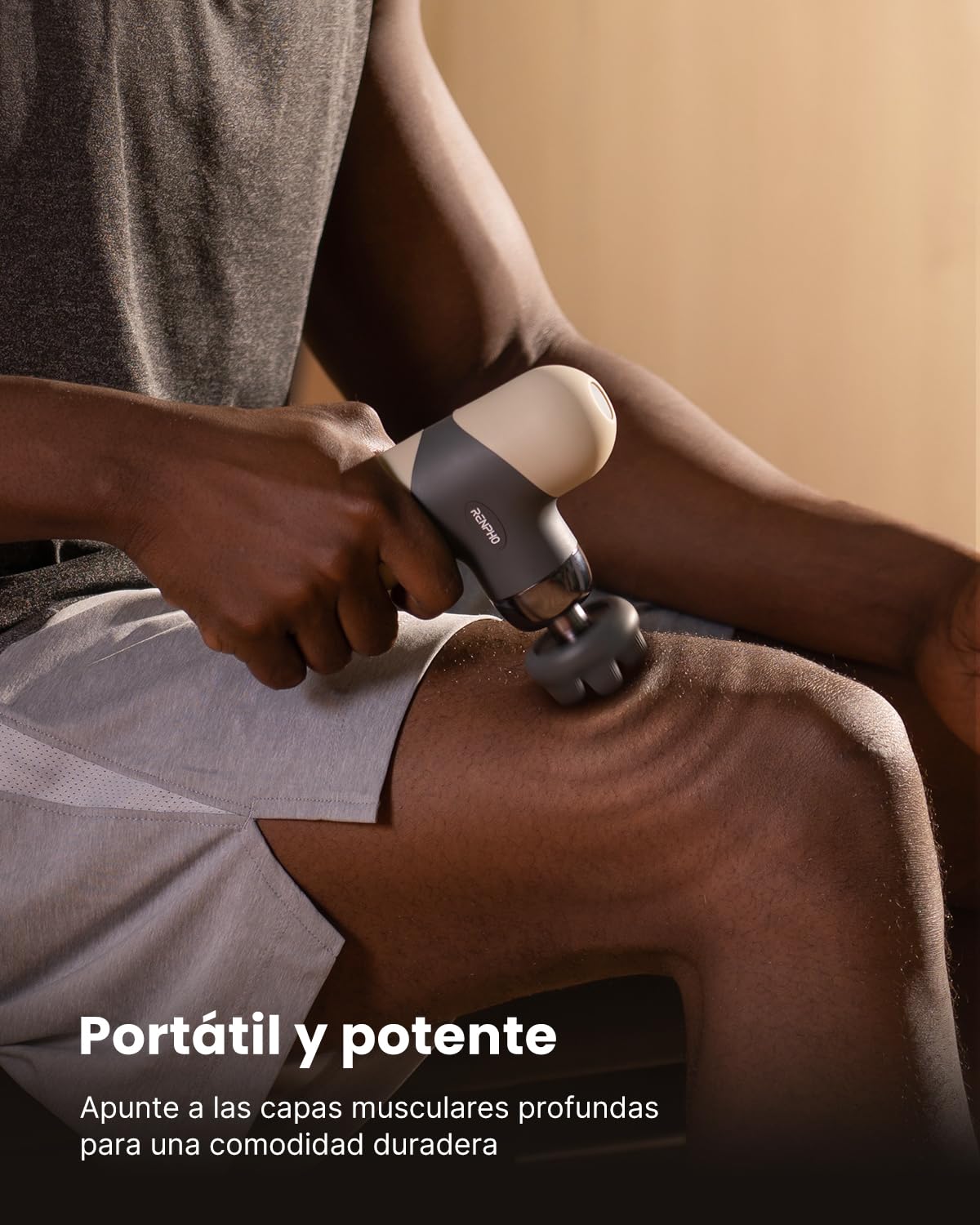 RENPHO Mini Pistola de Masaje con Calor, Pistola de Masaje Muscular de Percusión Portátil, Pequeño Masajeador de Mano de Viaje con Estuche de Transporte, Regalos para Hombres y Mujeres, Mini Thermal