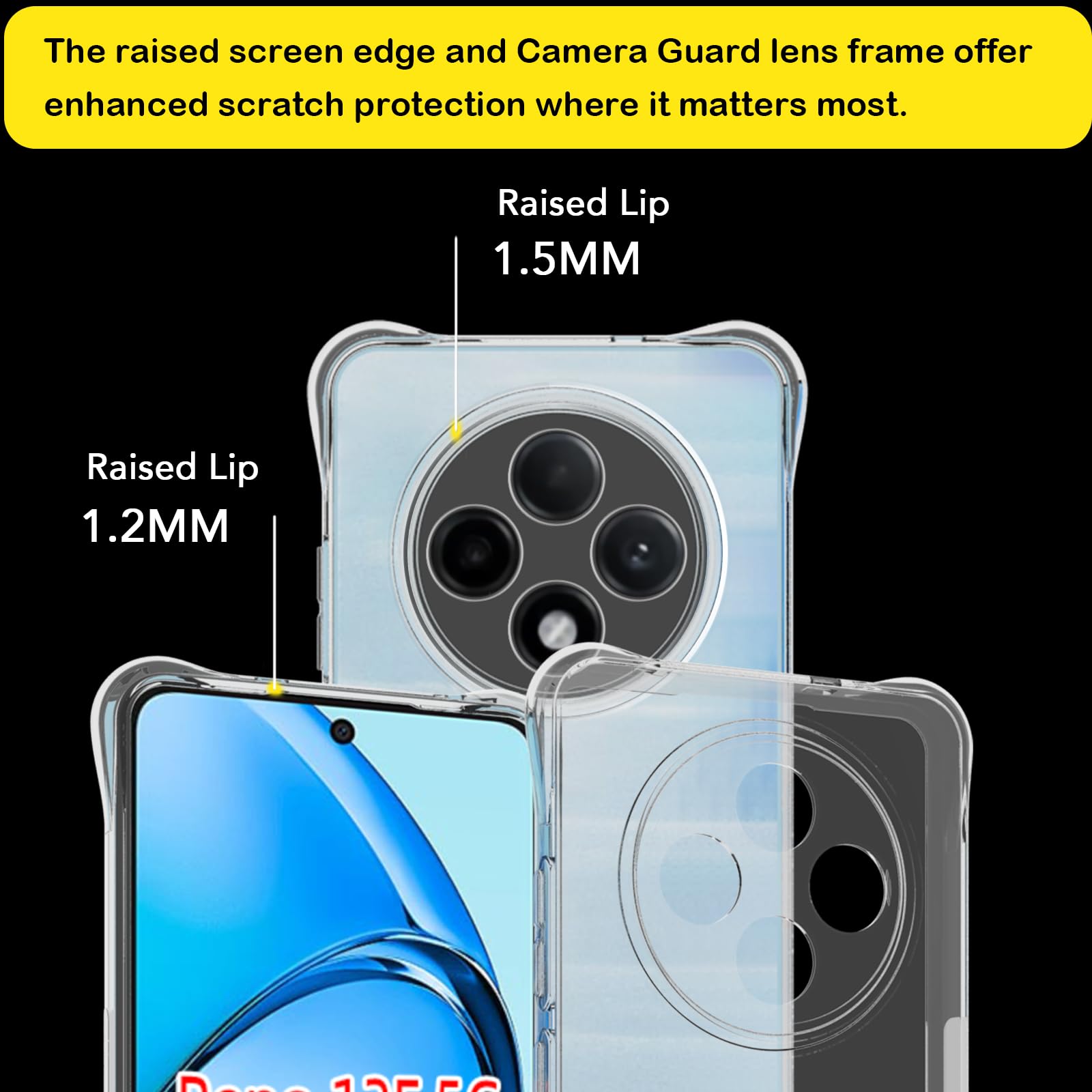 Funda TPU Transparente USTIYA para OPPO Reno 12 F 5G Shock-Absorción con Protección de Esquinas