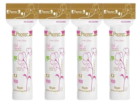 Almohadillas Faciales Protec Glicerina Algodón Suave para Limpieza y Desmaquillado 400 Piezas