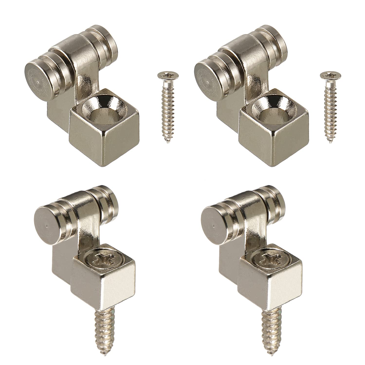 HUAREW Arboles de cuerda de rodillo de guitarra, guías de cuerda de retención para guitarra eléctrica y bajo con tornillo, 4 piezas (cromo)