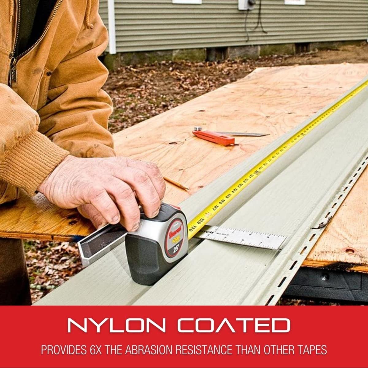 Cinta Métrica Starrett Negra con Revestimiento de Nailon y Clip Anodizado