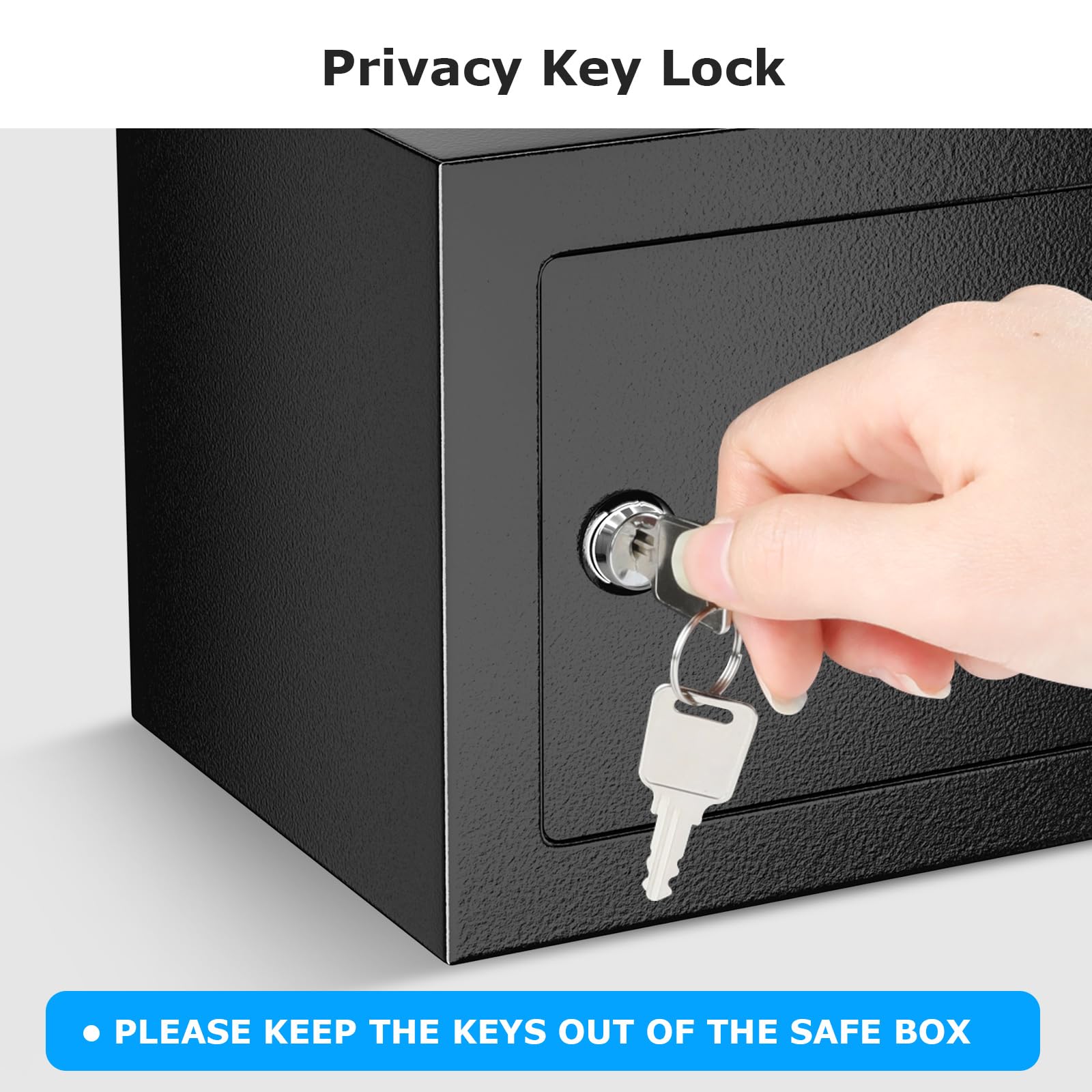 Bonsaii Caja de seguridad con cerradura de llave, caja de seguridad de acero, 0.23 pies cúbicos, 9.0 pulgadas de ancho x 6.7 pulgadas de profundidad x 6.7 pulgadas de alto, pequeña caja de seguridad