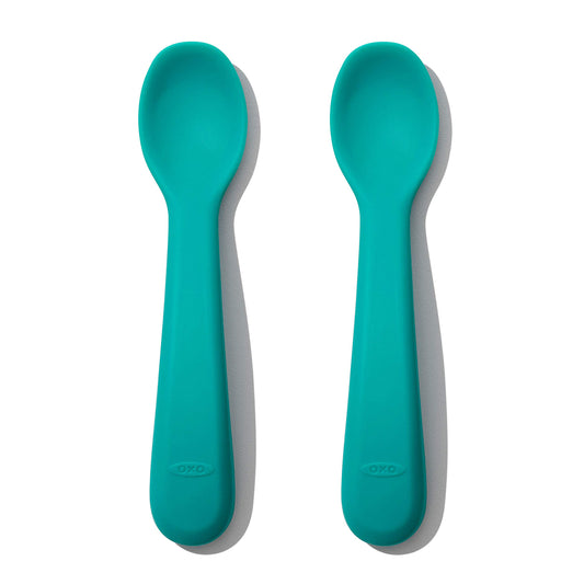 Juego de Cucharas de Silicona OXO Tot Verde Azulado