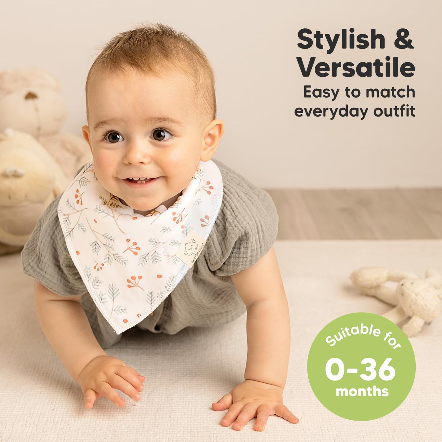 Paquete de 8 baberos orgánicos para niñas – Baberos triangulares súper absorbentes para bebés babeos y dentición, 100% algodón extra suave para recién nacido, bebé de 0 a 36 meses (floración)