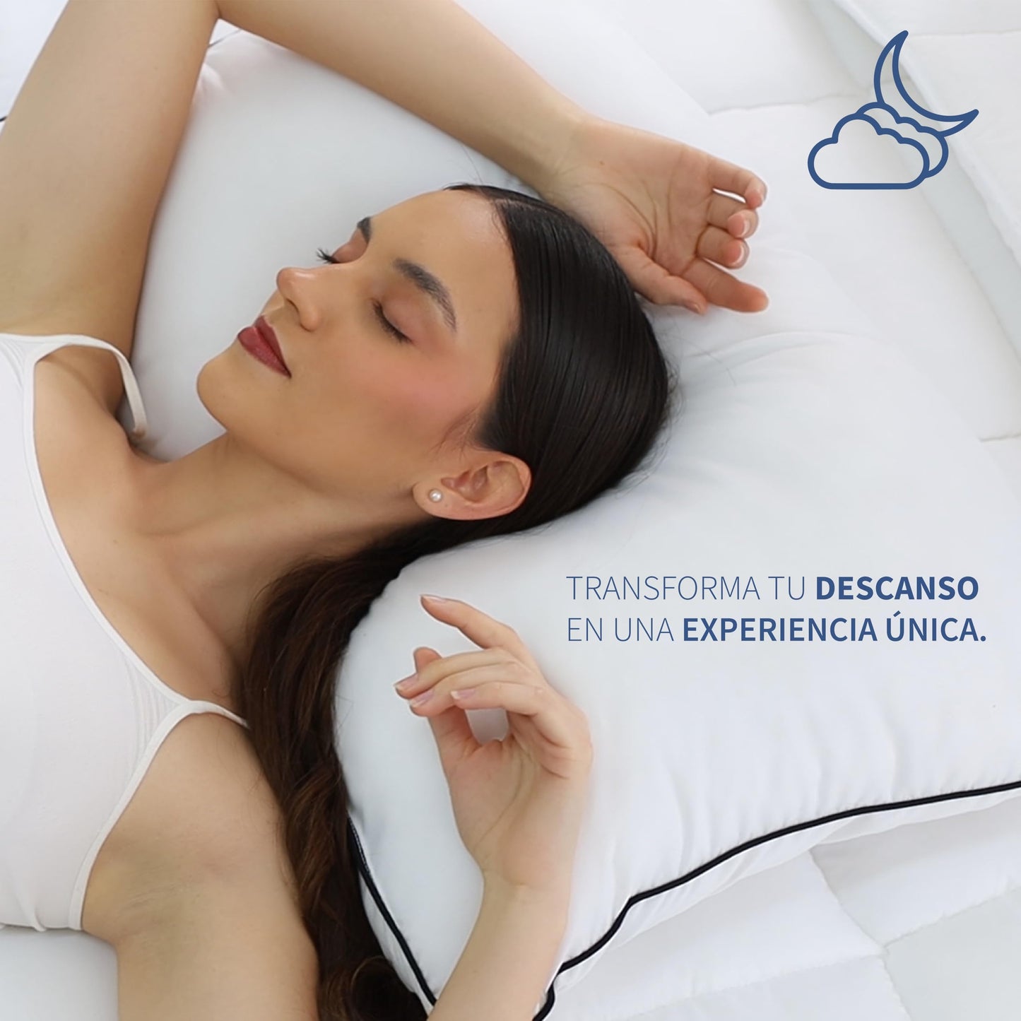 Almohadas TESSO HOME Negro Firmeza Media Hipoalergénicas y Lavables King Size