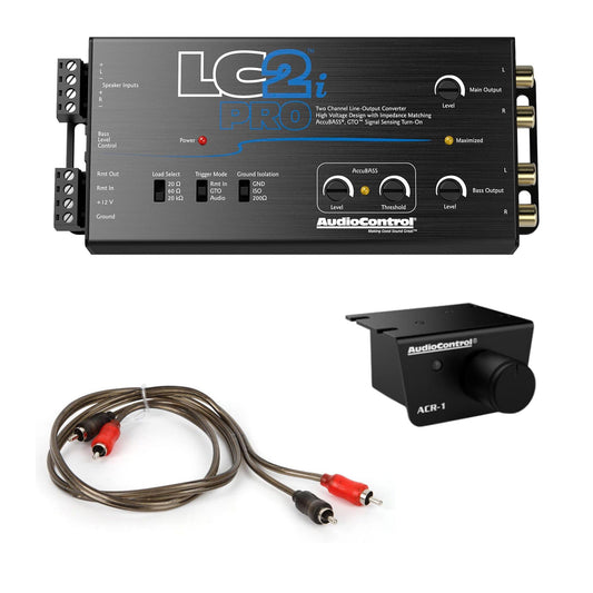 Kit Convertidor de Salida de Línea Elite Audio AccuBASS LC2iPro y Cable RCA 16 Pies
