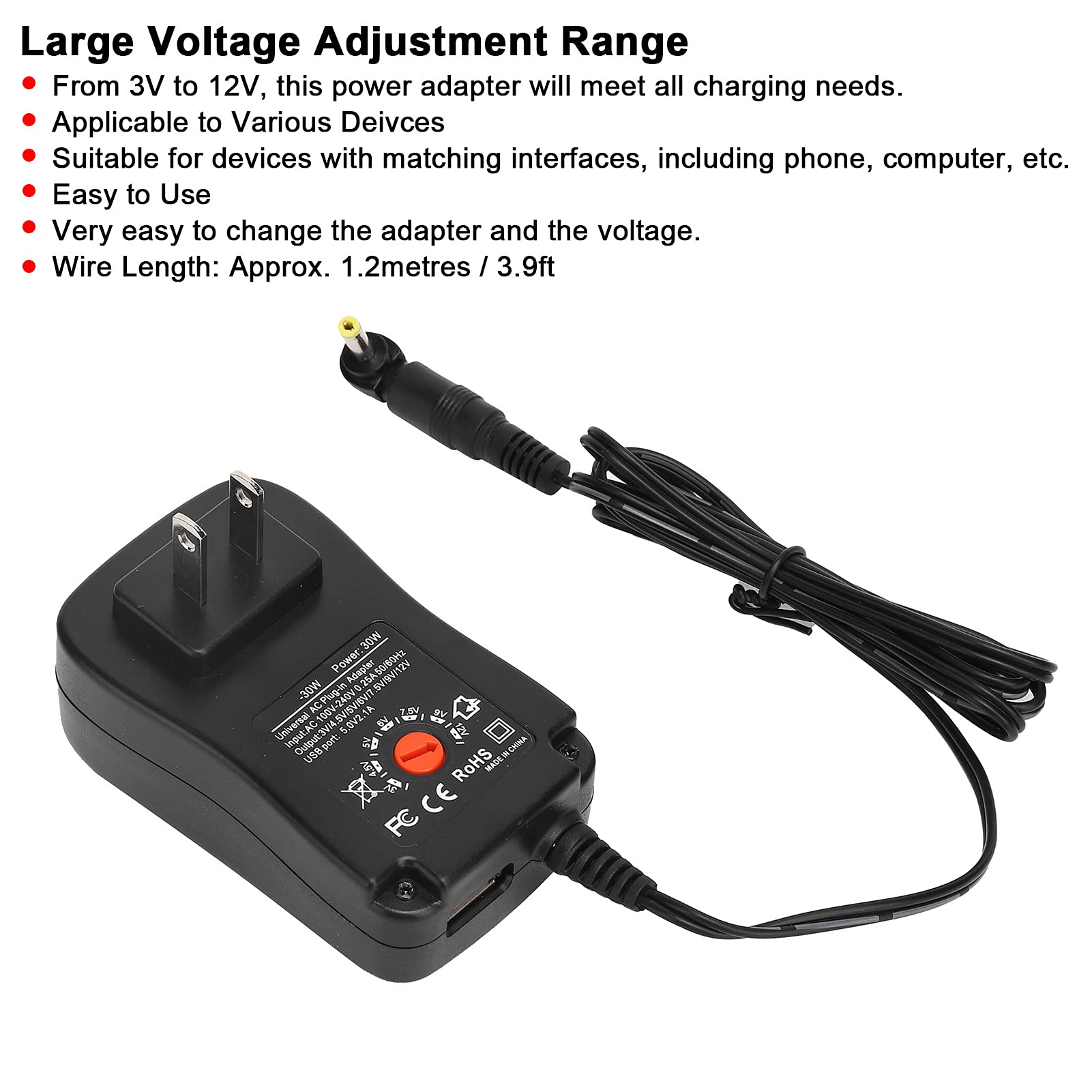 Adaptador de Corriente Universal Kafuty-1 Negro con Carga Rápida y 6 Enchufes Adaptadores