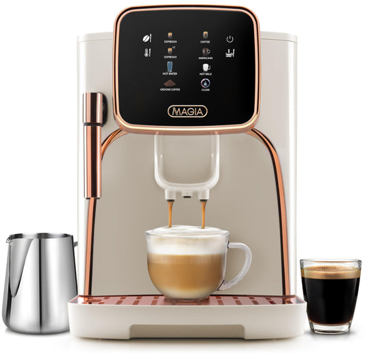 Máquina de Café Espresso Zulay Kitchen Magia Clasica con Pantalla Táctil y Espumador de Leche Automática