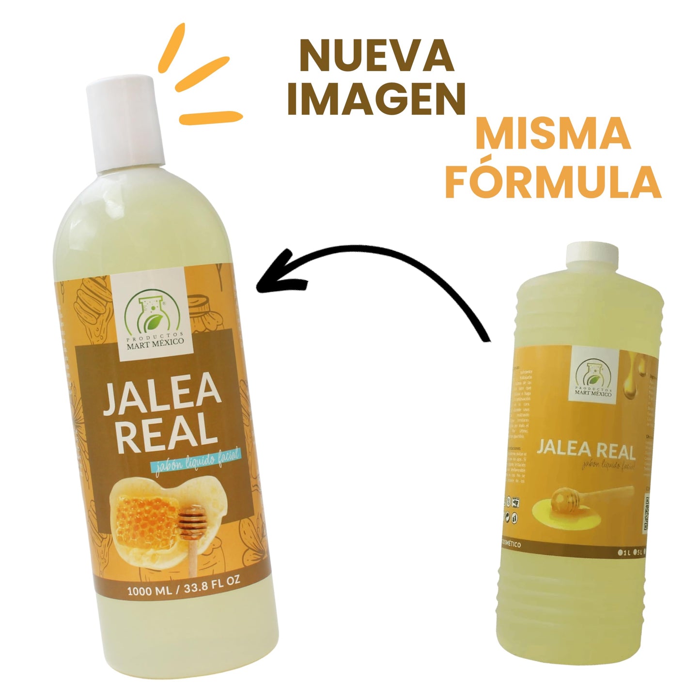 Jabón líquido Facial Jalea Real Piel Suave 1 Litro Productos Mart Mexico