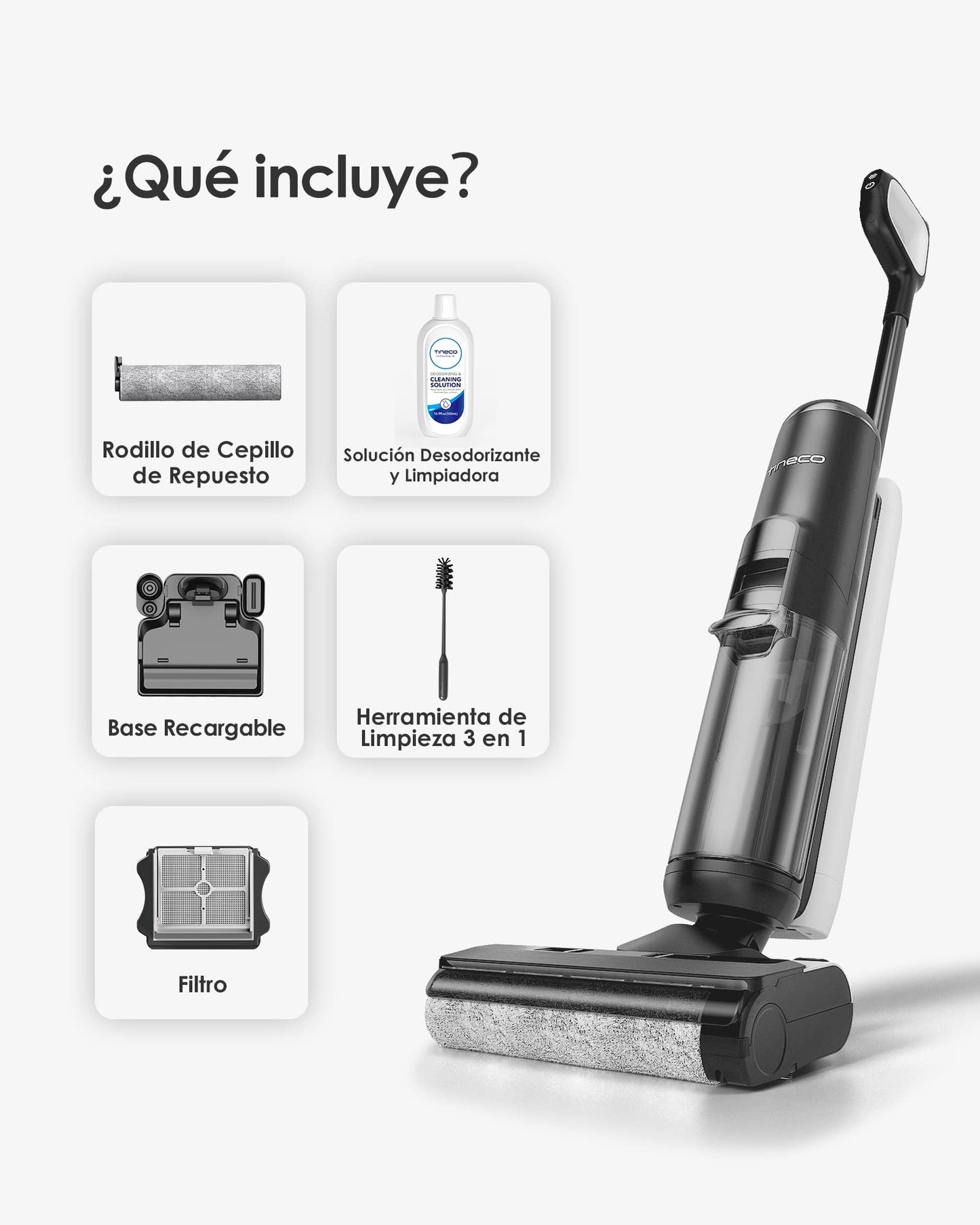 Aspiradora Escoba Inteligente Tineco Floor One S5 Blanca Sensor Inteligente inalámbrica para Suelos Seco y Húmedo Pantalla Digital