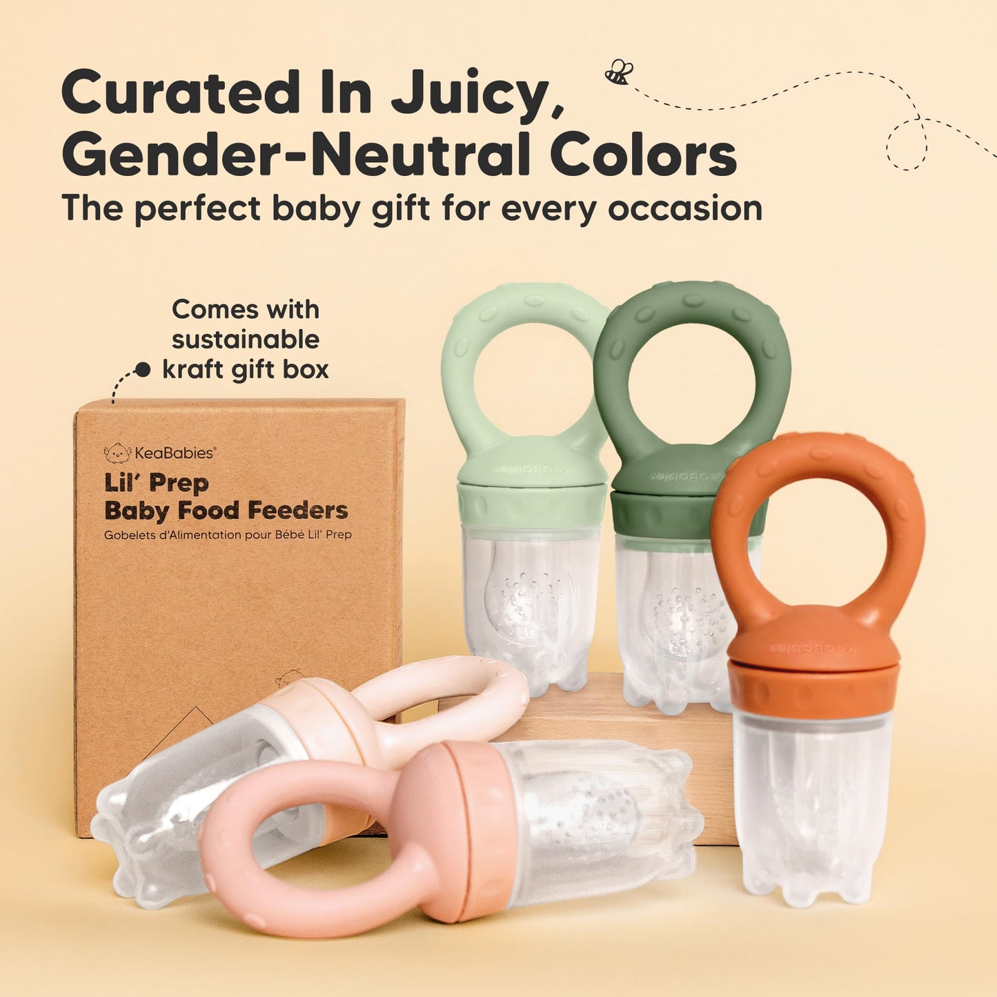 Lil'Prep - Pack de 2 alimentadores para bebés (Soft Fern)