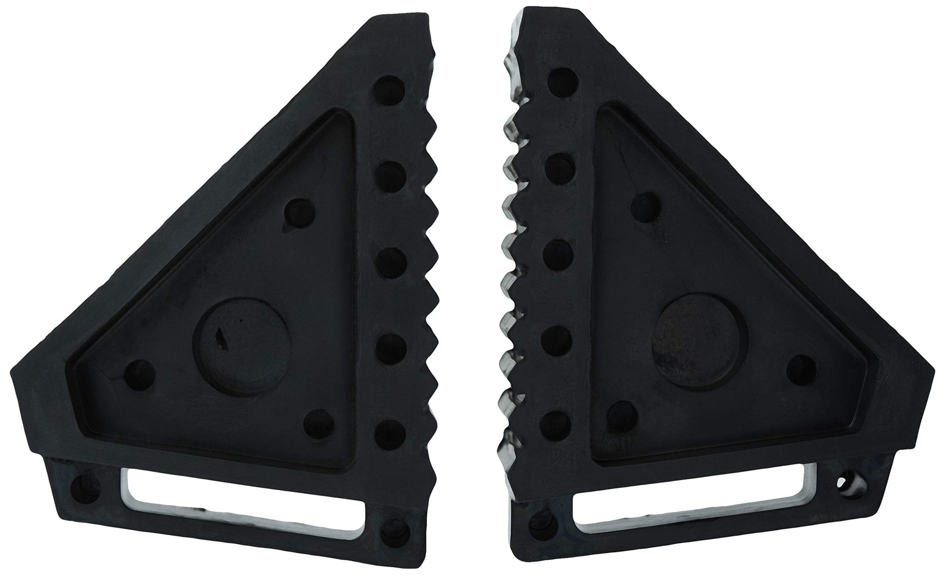 Calza de Rueda MaxxHaul Negra de Goma Maciza 8 x 4 x 6 Pulgadas 2 Unidades