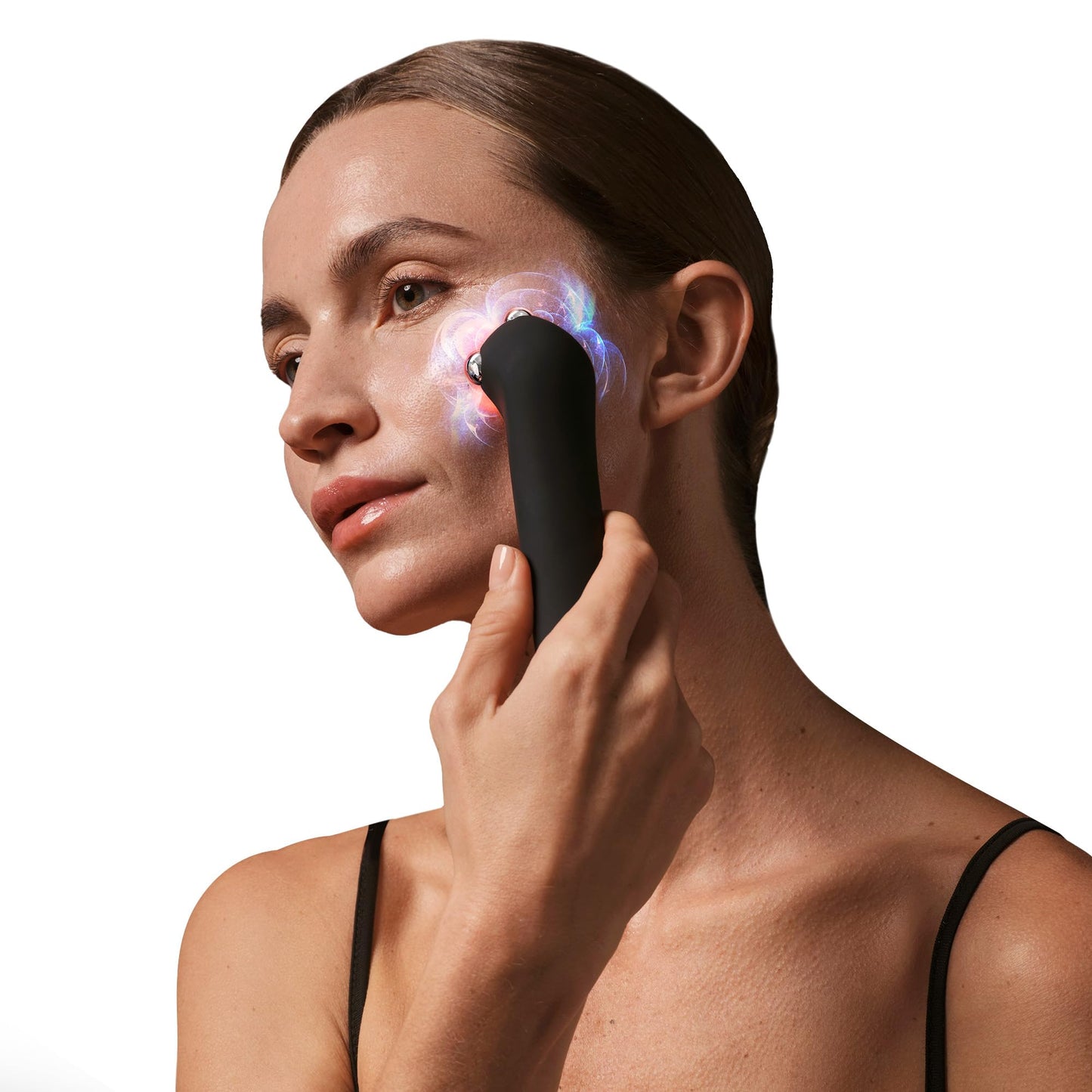 FAQ 402 Lifting Facial con Doble Microcorriente – Masajeador Facial Antiarrugas y Gua Sha con Luces LED Roja, Azul e Infrarroja, Drenaje Linfático, Contorno de Ojos, Skincare y Belleza