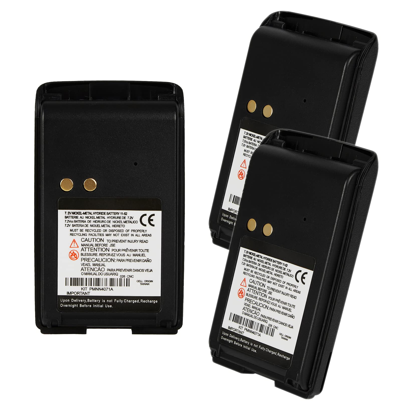 AWEDAS Paquete de 3 pilas BPR40 de 7.2 V con 6 clips para cinturón (actualizado) para Motorola Radio Mag One BPR40 BC130 A6 A8 PMNN4071 PMNN4075 PMNN4075AR PMNN4071A PMNN4071AR PMNN4071AC MAC Batería