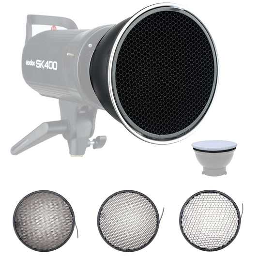 Godox Reflector estándar de 7in / 18 cm Difusor con rejilla de panal de abeja 20/40/60