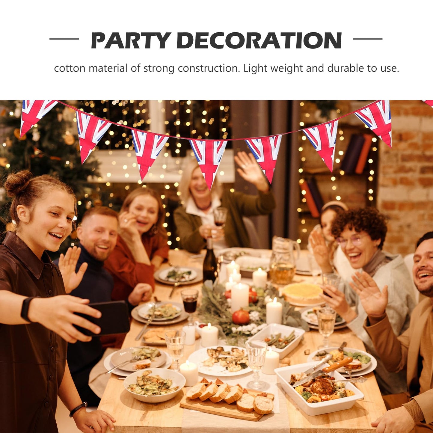 Amosfun 2piezas Banderín De Británica De Algodón para Decoración De Fiesta Guirnalda Colgante De Nacional para Eventos Y Celebraciones Casa Hotel Y Jardín