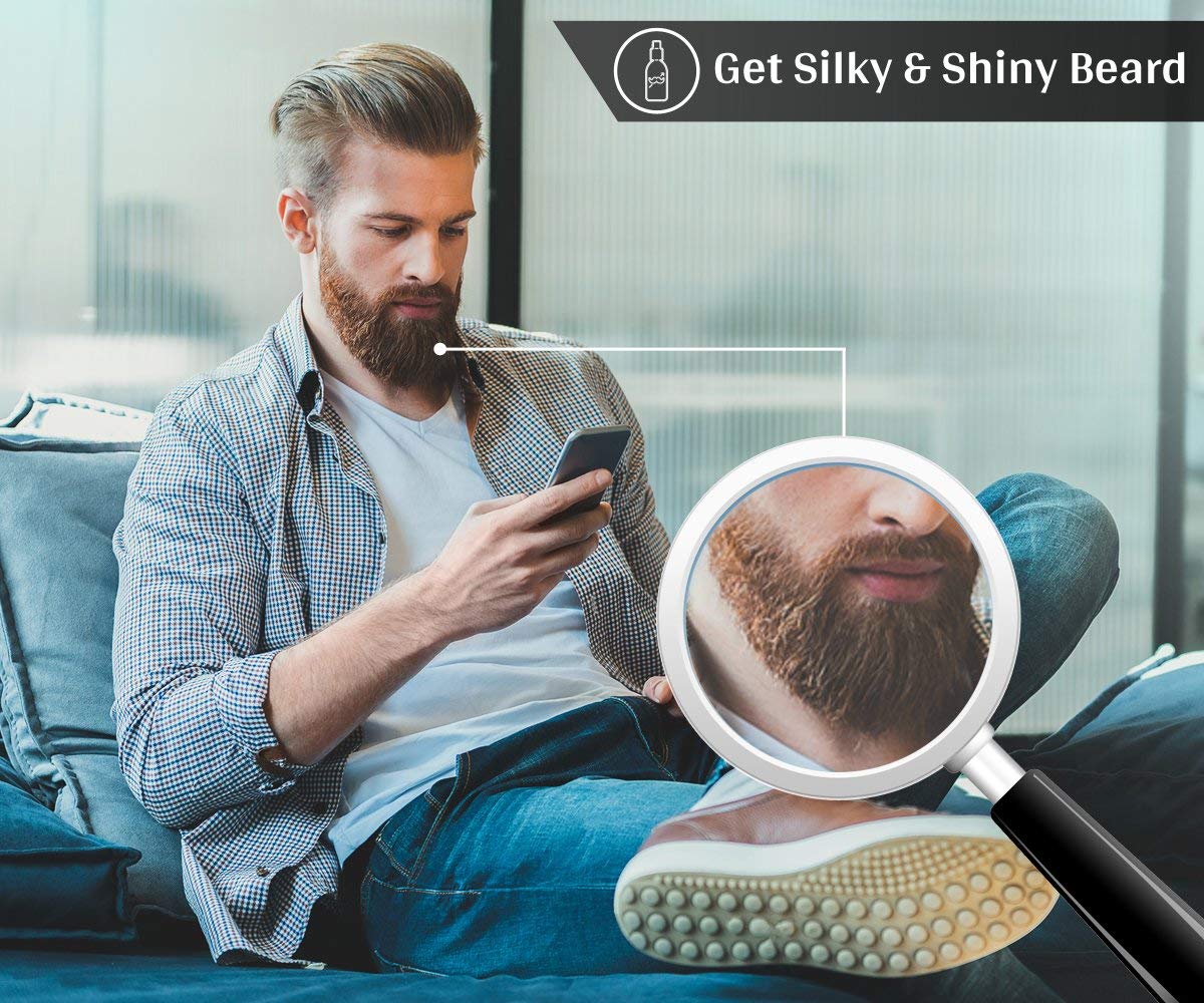 Naturenics Premium Beard Grooming & Trimming Kit for Mens Hair Care | Unscented Beard & Mustache Growth Oil, Wax Balm Butter, Brush, Dual Teeth Comb, Barber Scissors with Bamboo Gift Box & eBook