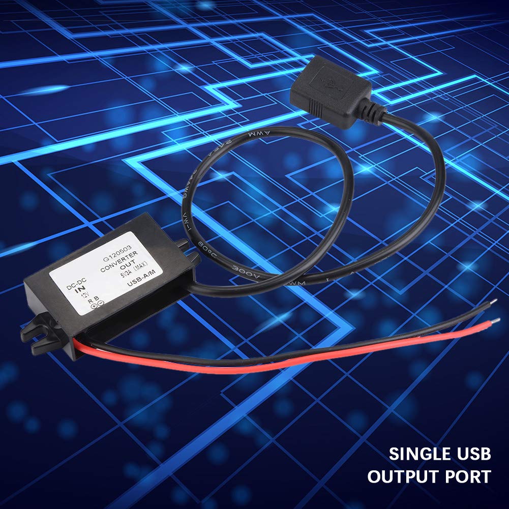 Convertidor DC-DC Módulo de Fuente de Alimentación Reductor USB Convertidor de Automóvil 12V a 5V 3A Conectores Adaptadores USB para Teléfono Pantalla LED de Audio para
