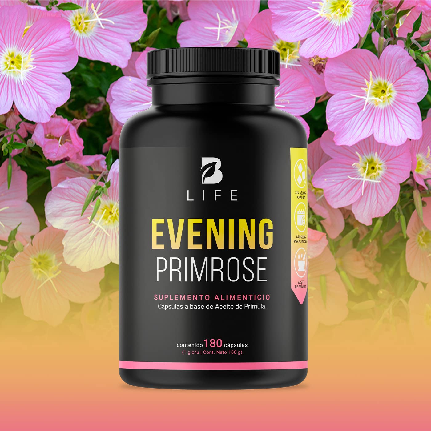 Aceite de Prímula B Life 1000mg 180 Cápsulas Blandas