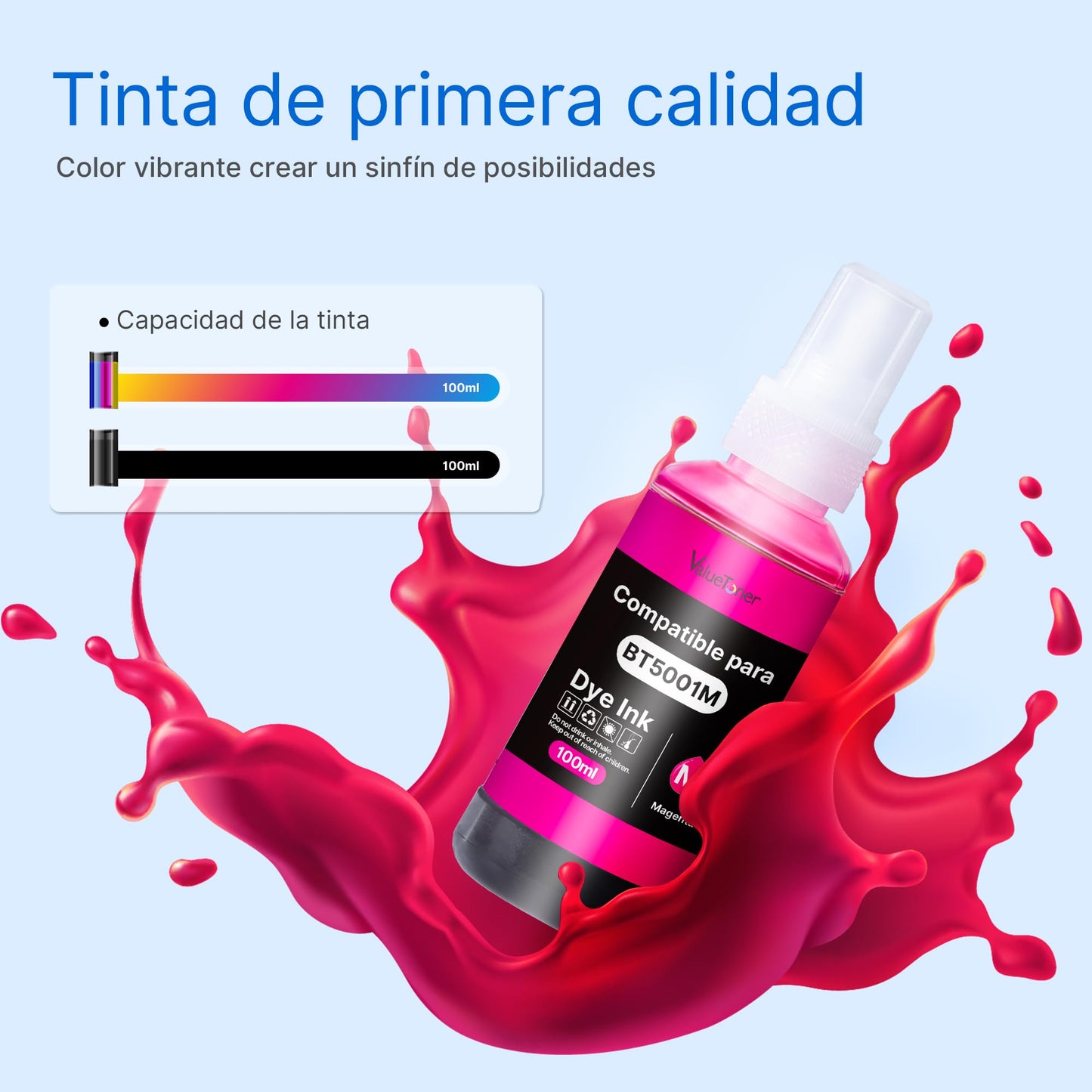 Kit de Tintas Valuetoner para Brother Negro Amarillo Magenta Cian Compatible con Impresora Nueva Versión (4 Unidades)