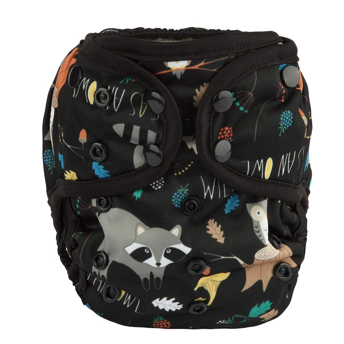 (Racoon Owl) - Sigzagor Baby Nappy Cover Nappy One Size 3.6kg to 3.6kg (Racoon Owl)
