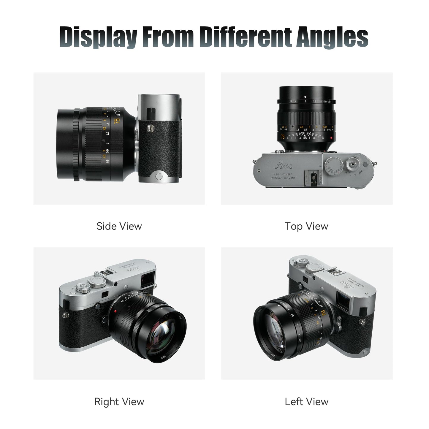 Lente 75 mm F1.25 7artiss Compatible con cámaras Leica M-M M240 M3 M6 M7 M8 M9 M9p M10