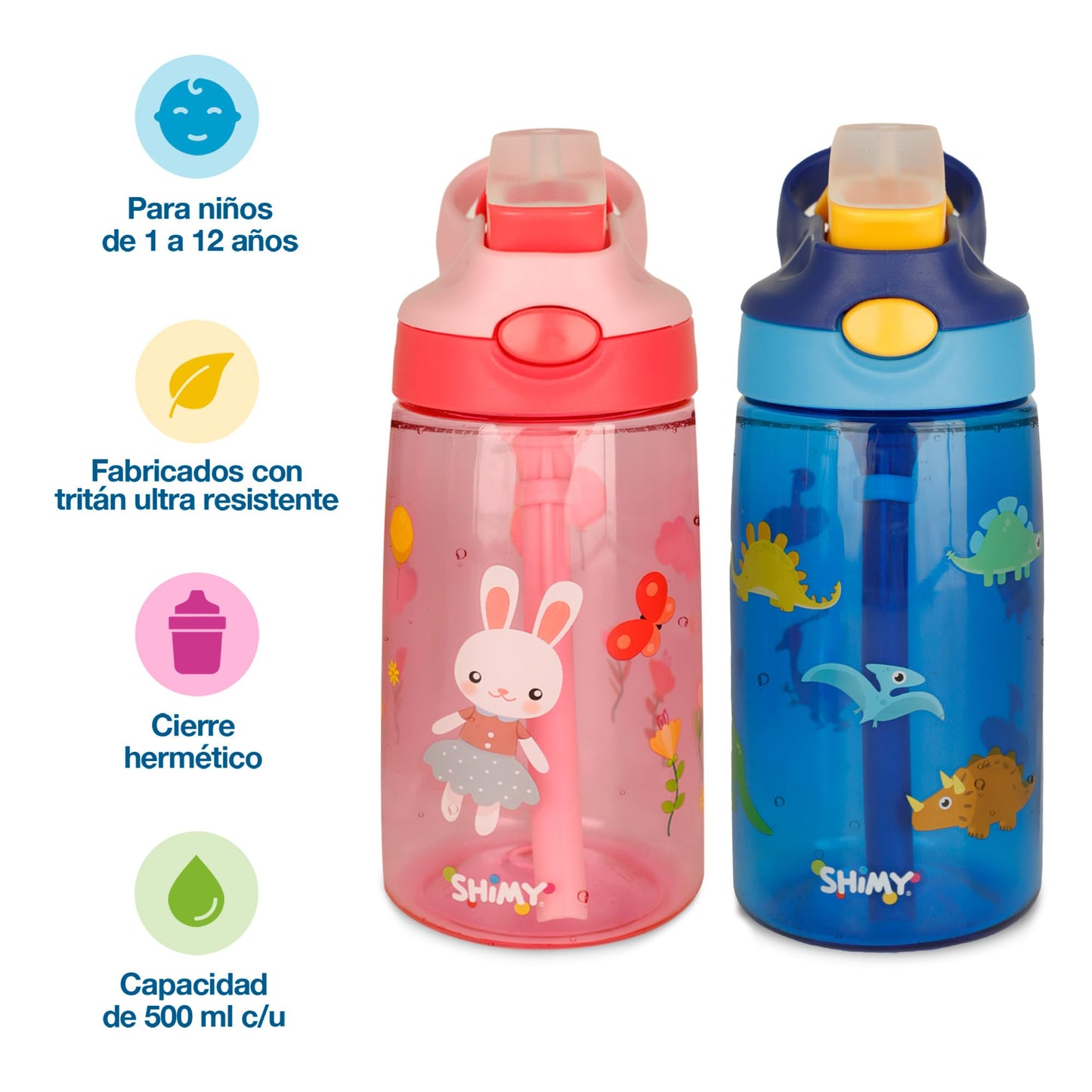Termos SHIMY Azules con Tapa Antifugas para Niños