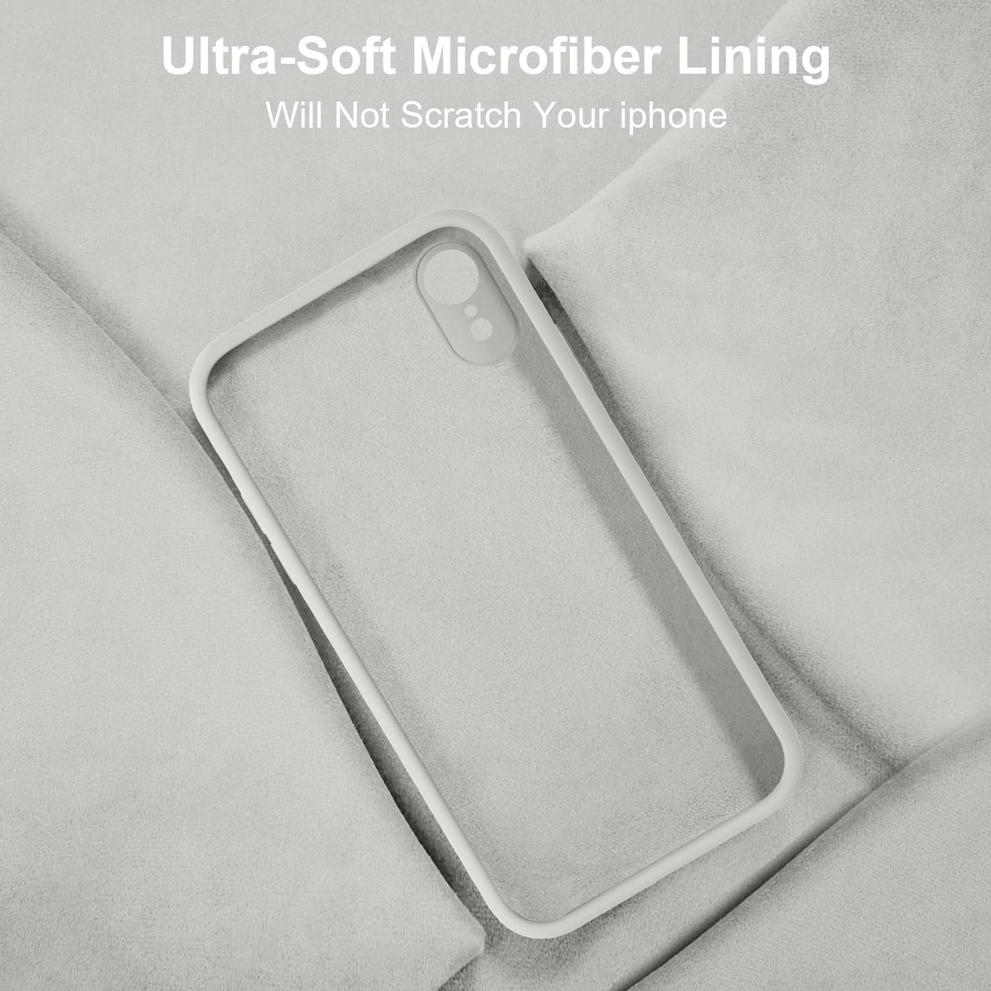 Vooii - Funda compatible con iPhone XR, silicona líquida mejorada con bordes planos, protección de la cámara] [forro de microfibra suave antiarañazos para iPhone 10 XR de 6.1 pulgadas, piedra