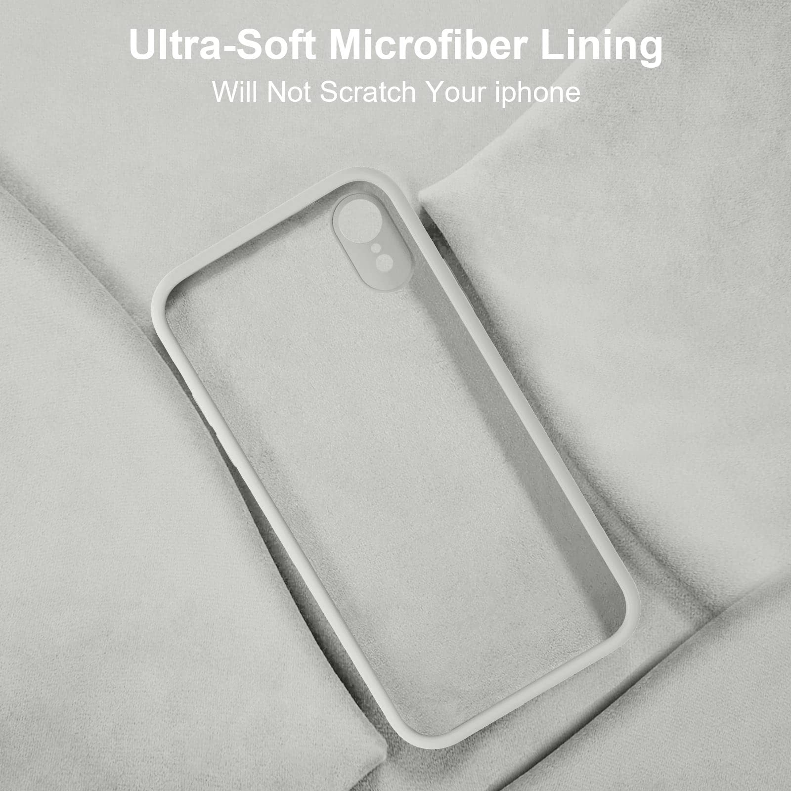 Vooii - Funda compatible con iPhone XR, silicona líquida mejorada con bordes planos, protección de la cámara] [forro de microfibra suave antiarañazos para iPhone 10 XR de 6.1 pulgadas, piedra