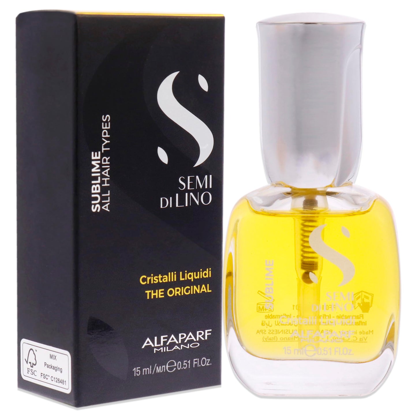 Suero Smoothing Semi Di Lino Sublime Alfaparf Milano Transparente de Acabado Brillante Profesional
