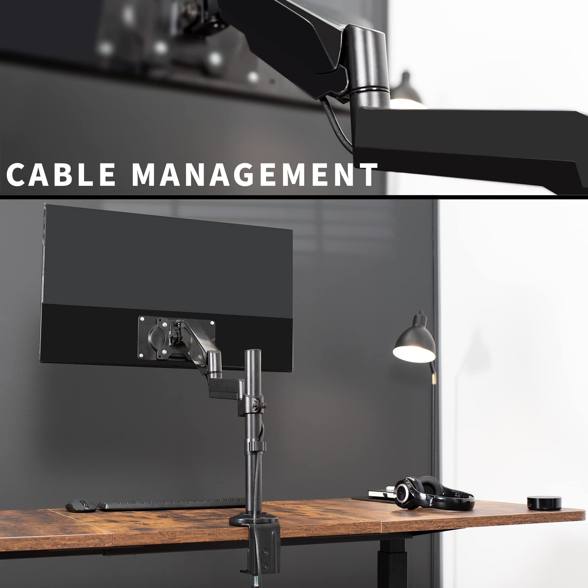 Soporte de Escritorio Articulado VIVO Negro para Pantalla de Monitor UltraWide hasta 35 Pulgadas