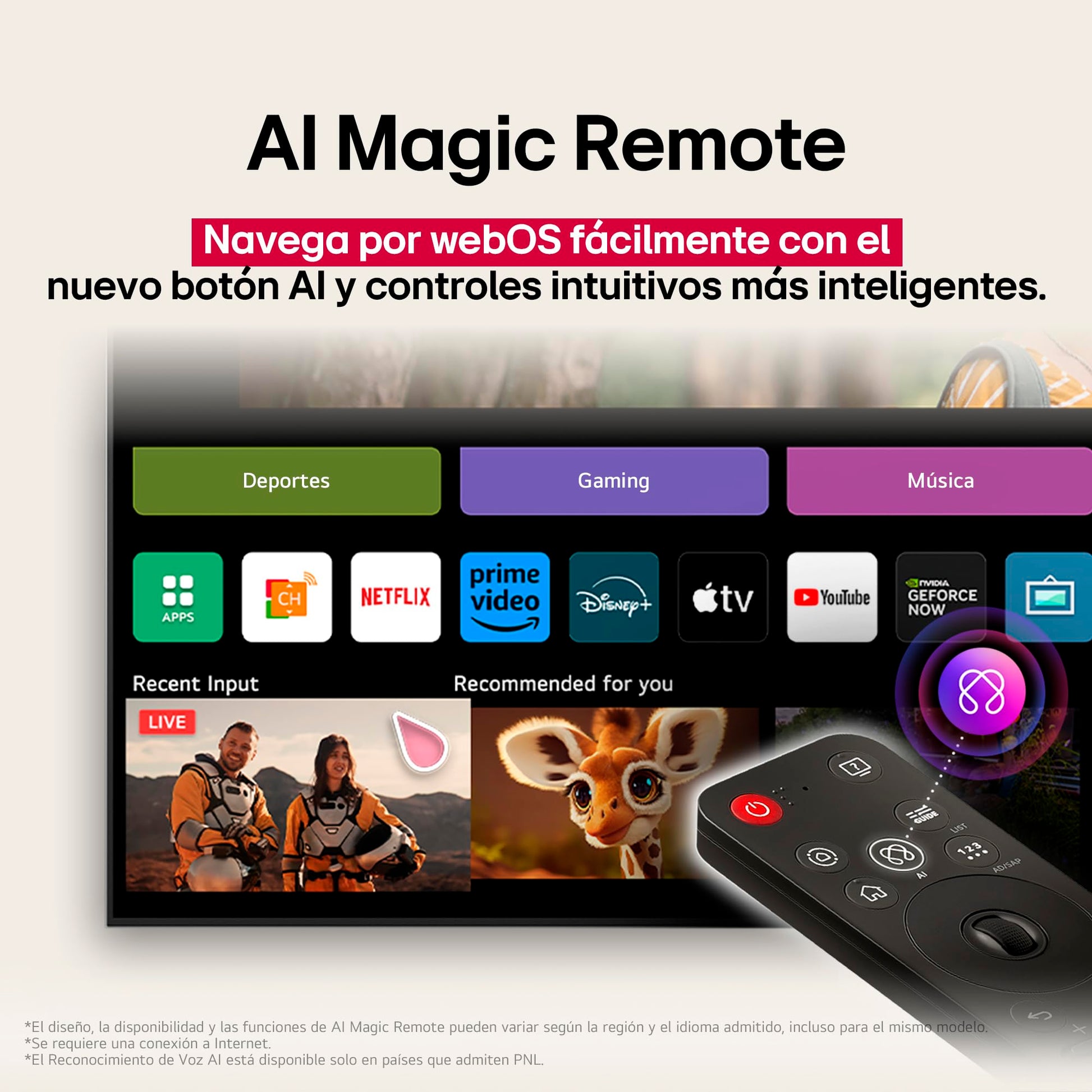 LG Pantalla 85 Pulgadas QNED EVO AI QNED92 4K Smart TV webOS 2025 85QNED92ASA |Sistema Operativo webOS|Identificación de Voz AI |120Hz|Dynamic QNED Color|Dolby Atmos & Dolby Vision Channels