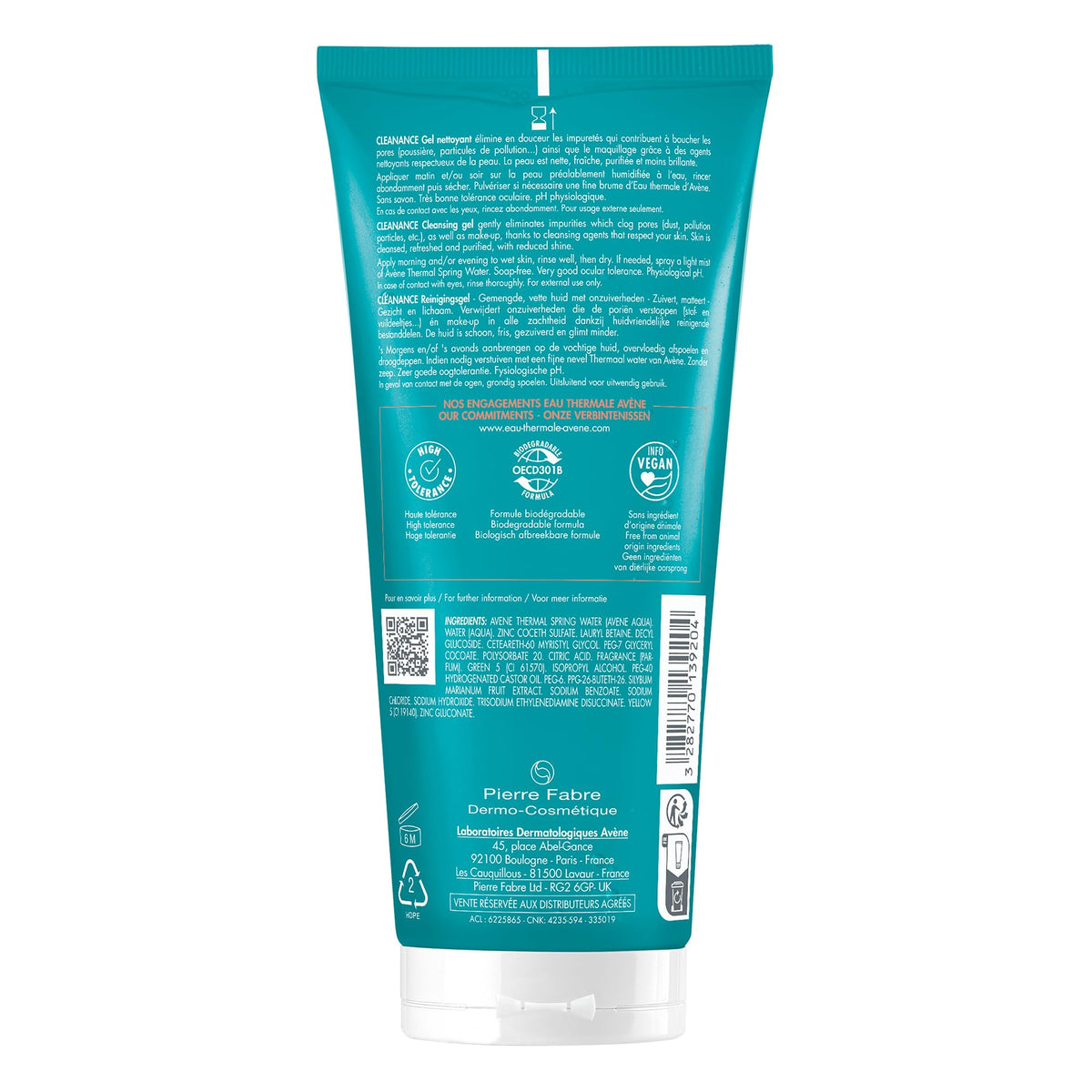 Eau Thermale Avène - Gel limpiador para cara y cuerpo, 6.7 fl.oz.