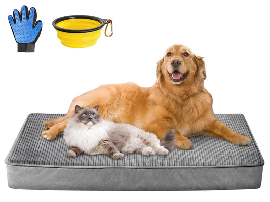 LINGLUCKY Cama para Perros Grande,120cm* 80cm Cama Ortopédica para Perros con Espuma Viscoelástica de Recuperación Lenta,XXL 47in Impermeable de Doble Cara Extraíble y Lavable con Base Antideslizante