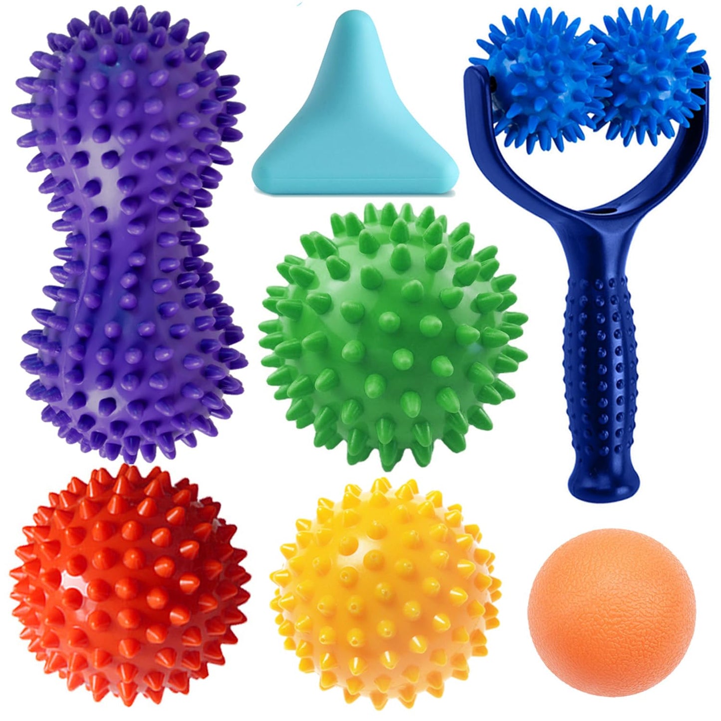 Juego de Bolas de Masaje Miofascial y Tejido Profundo Kit de 7 a 3 Tamaños de Bolas de Masaje Negro