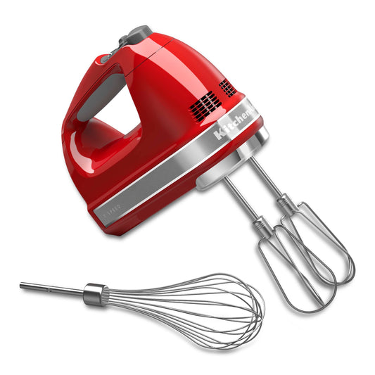 KitchenAid KHM7210ER 7-Speed Digital Hand Mixer with Turbo Beater II Accessories and Pro Whisk Empire rojo
