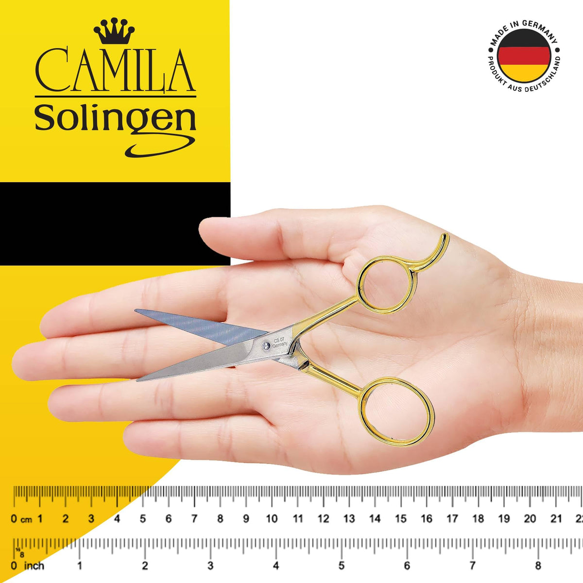 Camila Solingen CS07 5" Gold Plated Professional Barber Shears