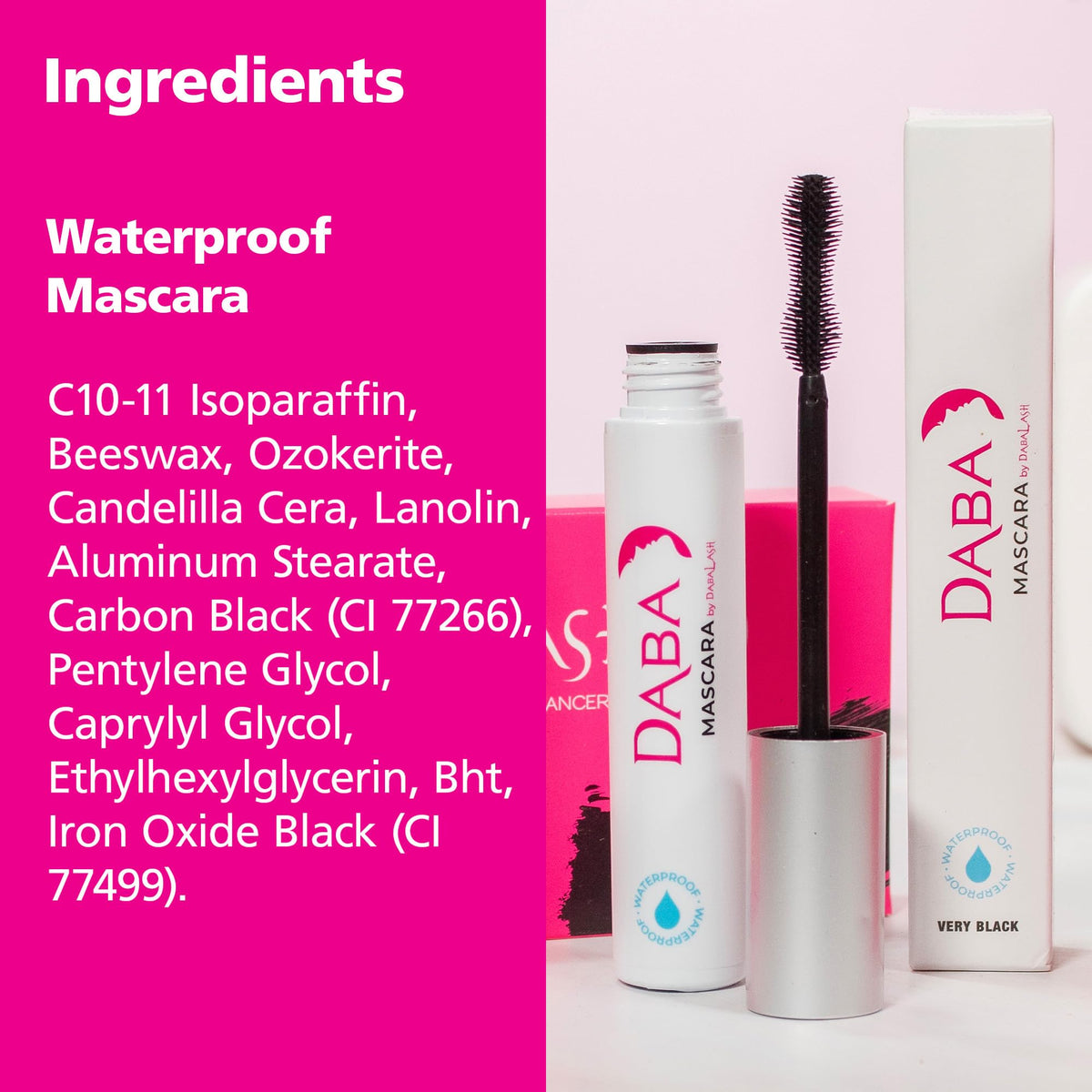 DABALASH Daba Duo – Waterproof Mascara & Gentle Vegan Mascara – Length & Volume for Lashes – Very Black – 0.45 oz & 0.3 oz