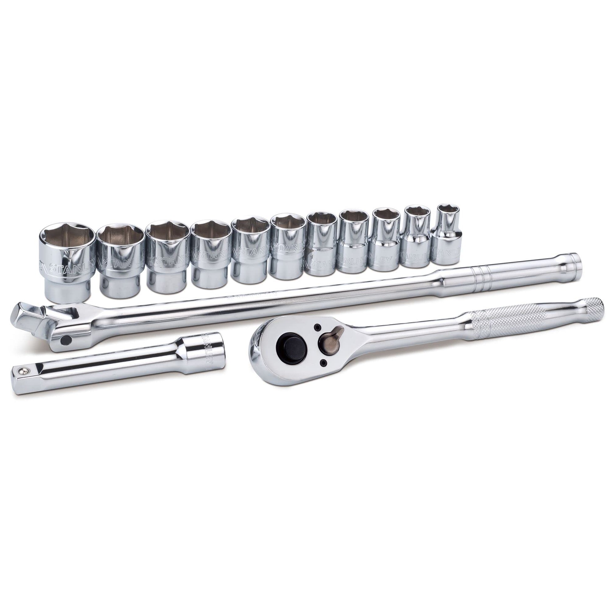 Juego de Dados y Accesorios STANLEY Mando 1/2 Pulgadas 15 Piezas