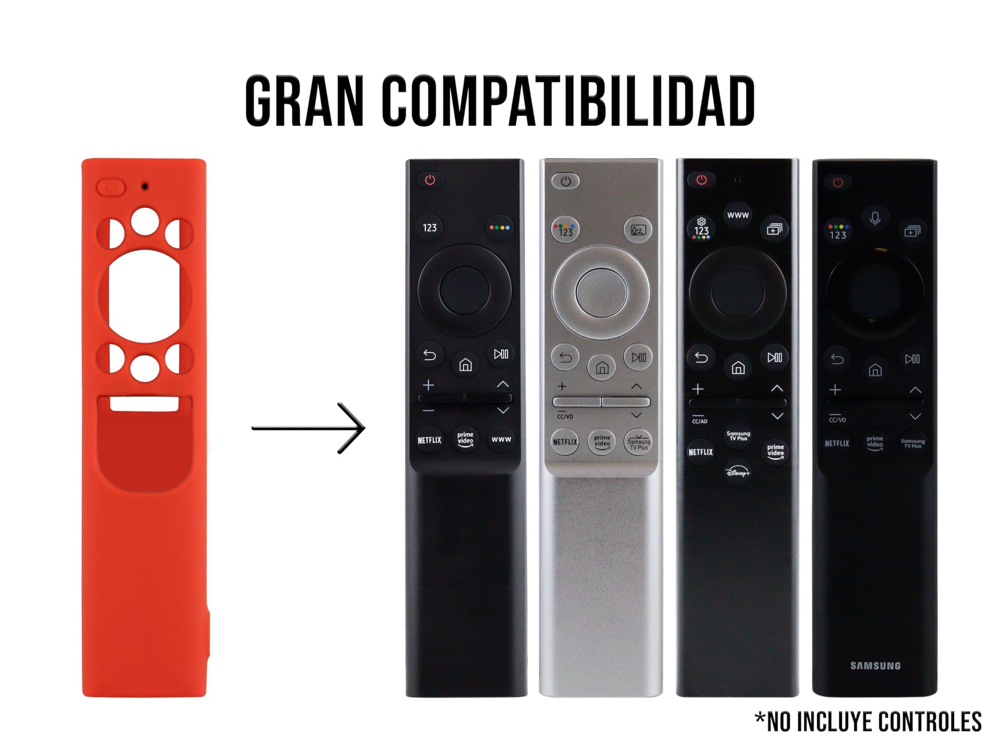 CONTROL EXPERT Funda para Control Samsung 4k Case Panel Solar Smart TV Pantalla Bn59-01363a, Bn59-01385d, Bn59-01357a Silicon Protector (Rojo)