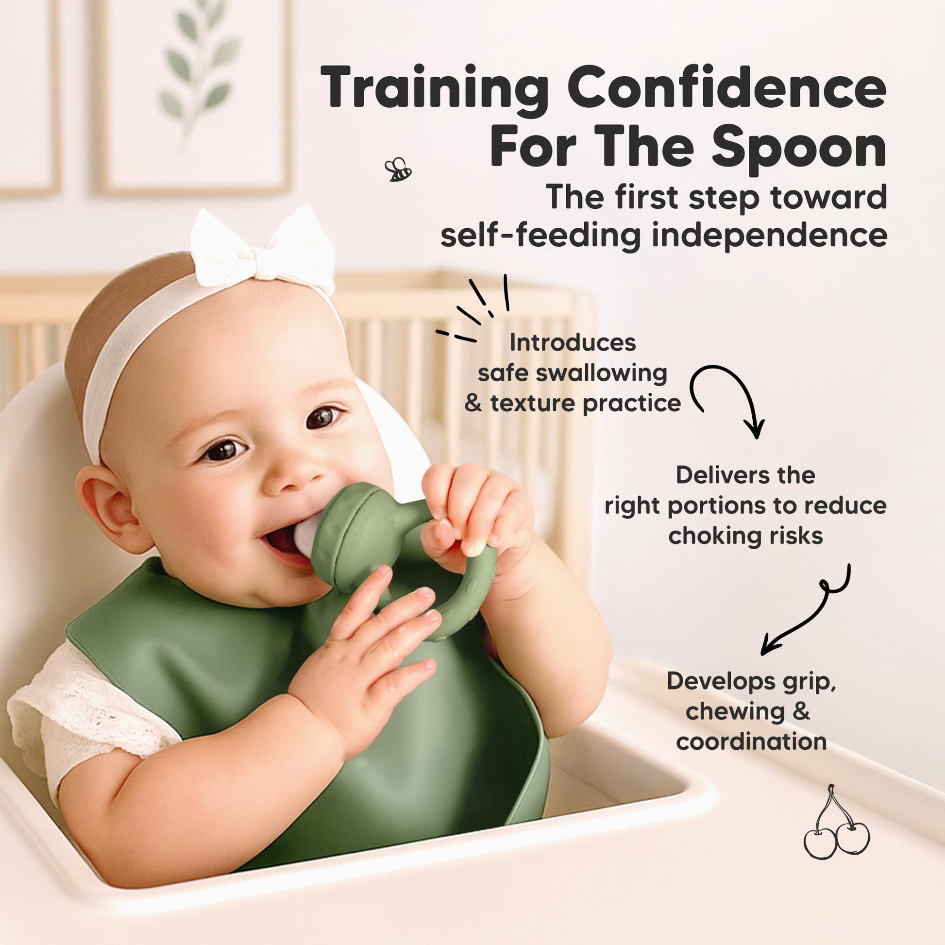 Lil'Prep - Pack de 2 alimentadores para bebés (Soft Fern)